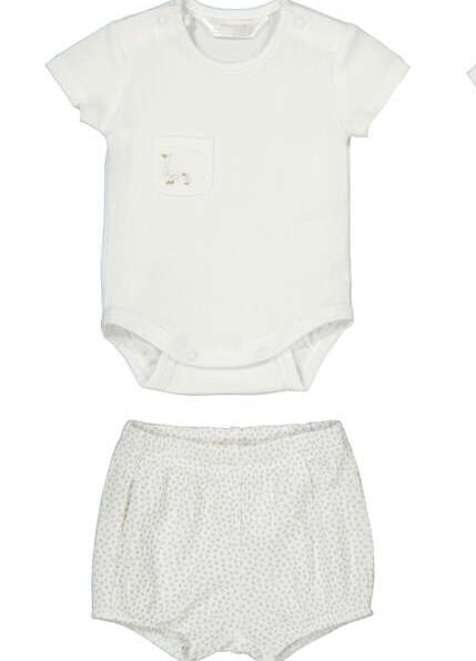 Silver Dot Bloomer and Onesie Set