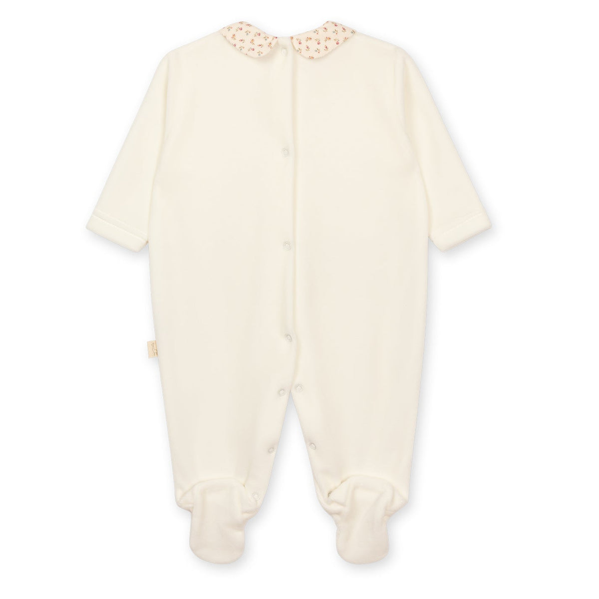 Ivory Heather Velour Footie
