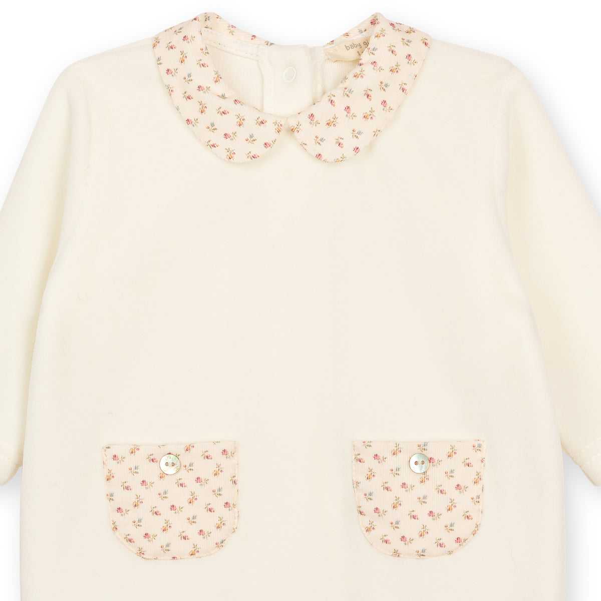 Ivory Heather Velour Footie