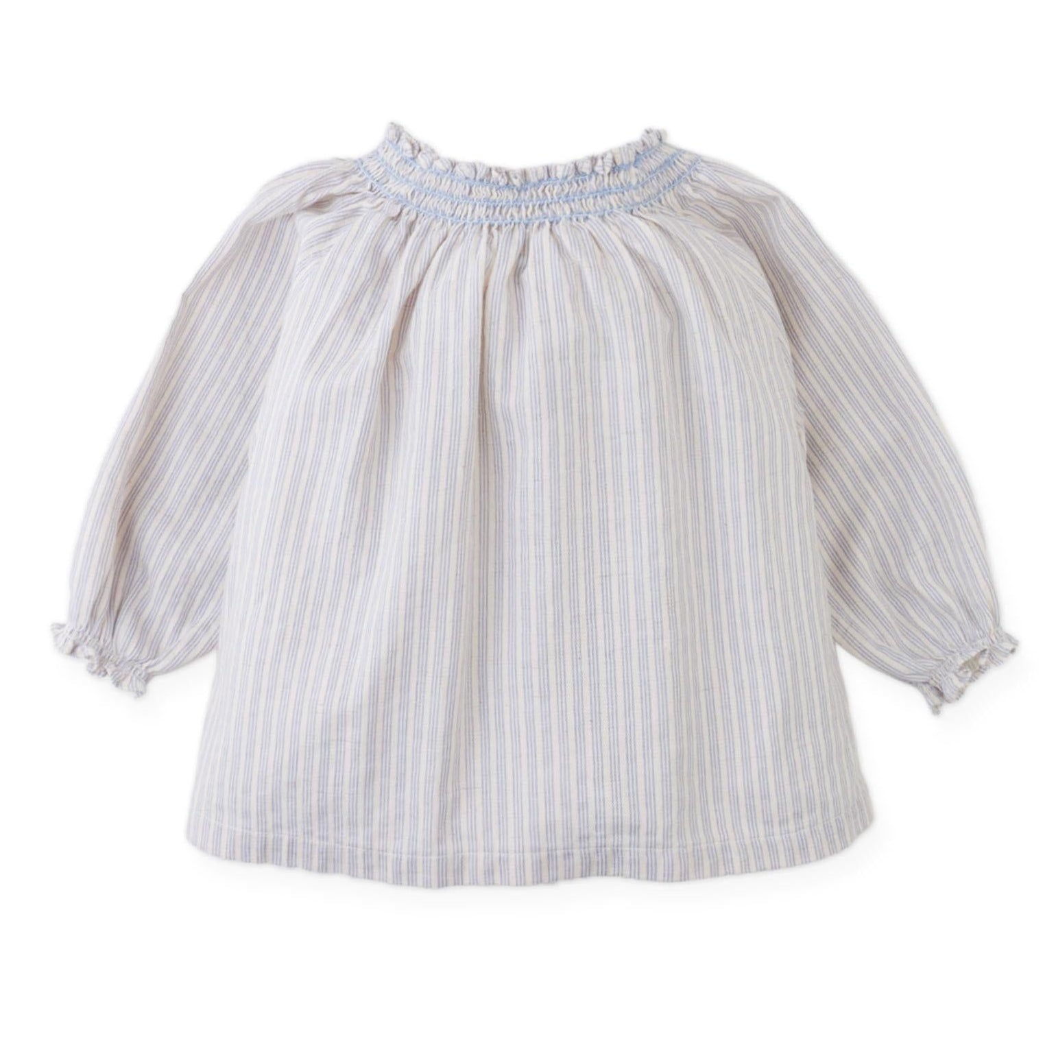 Ivory Blue Ticking Infant Blouse