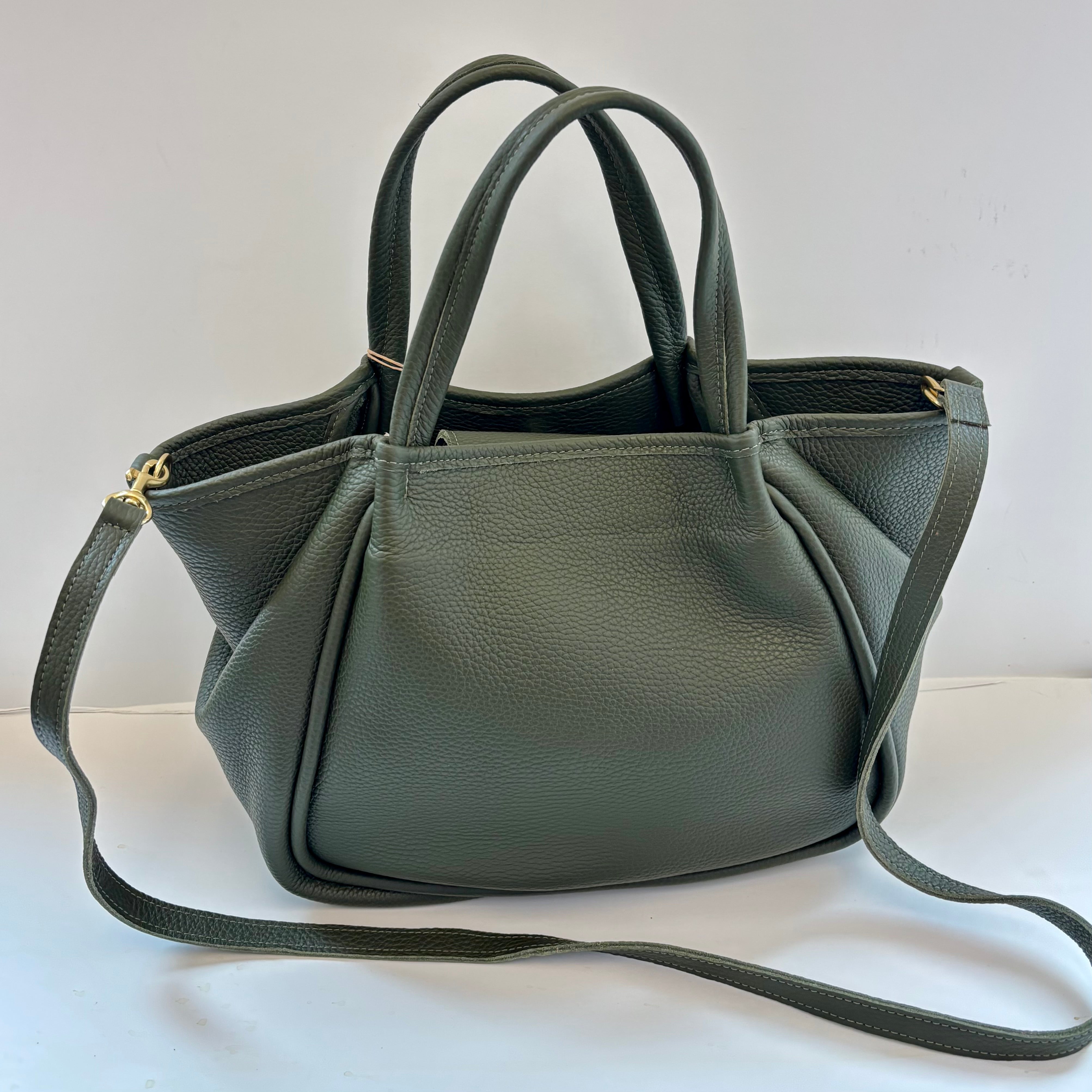 Vittoria Tote in Cypress Itallian Pebble Cowhide