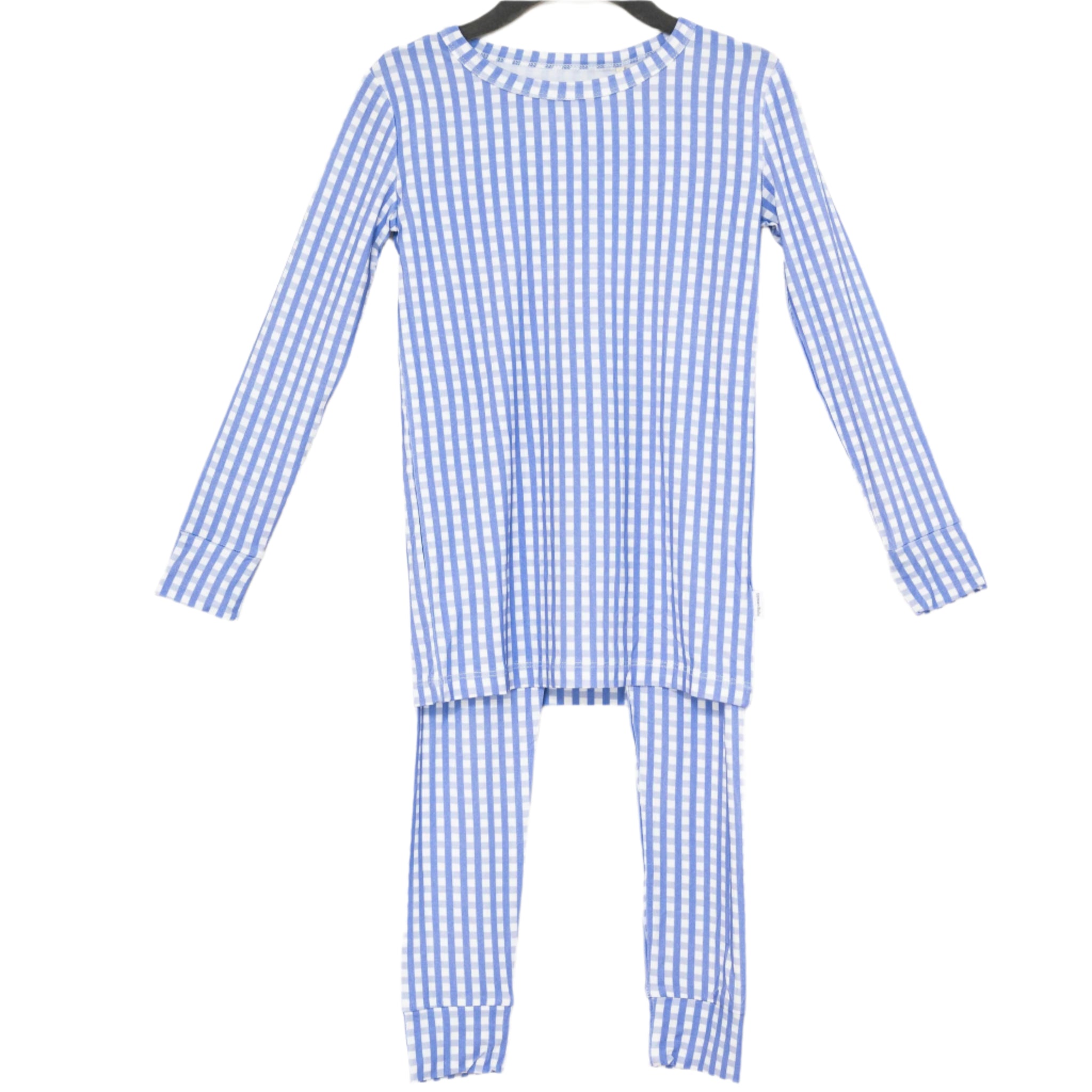 Boy's Blue Gingham Bamboo Long John