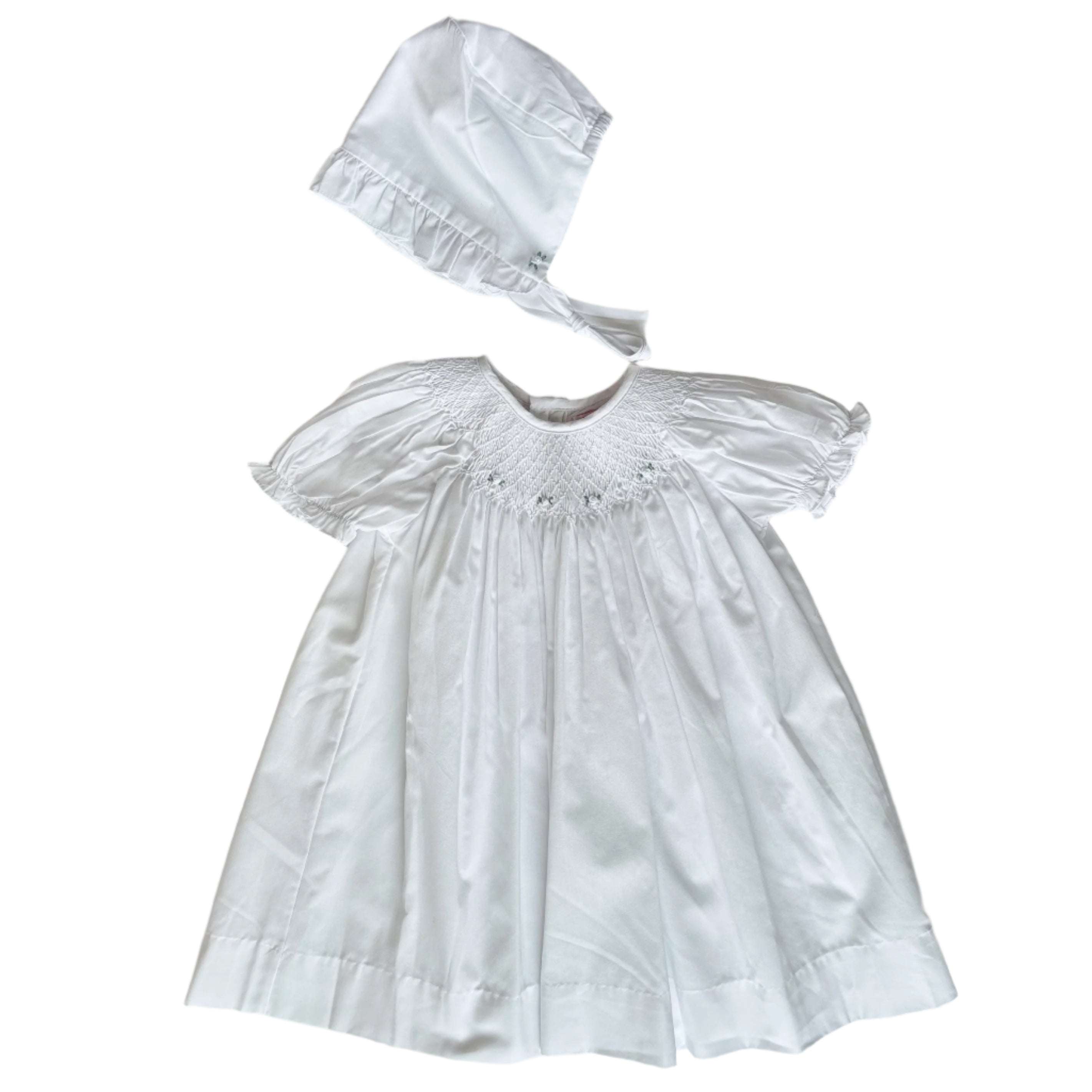 White Rose Batiste Bishop smock Dress
