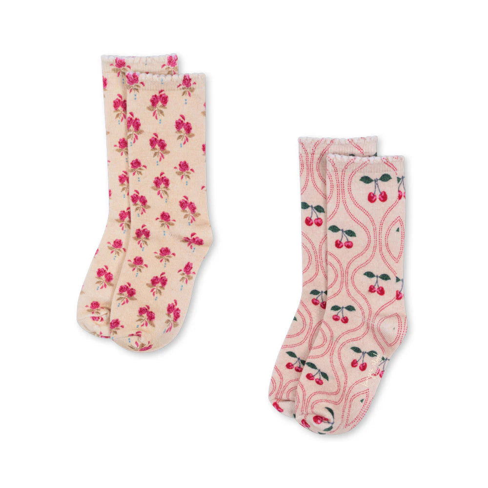 Girl's Konges Slojd Pink Cherry Blossom Sock Set