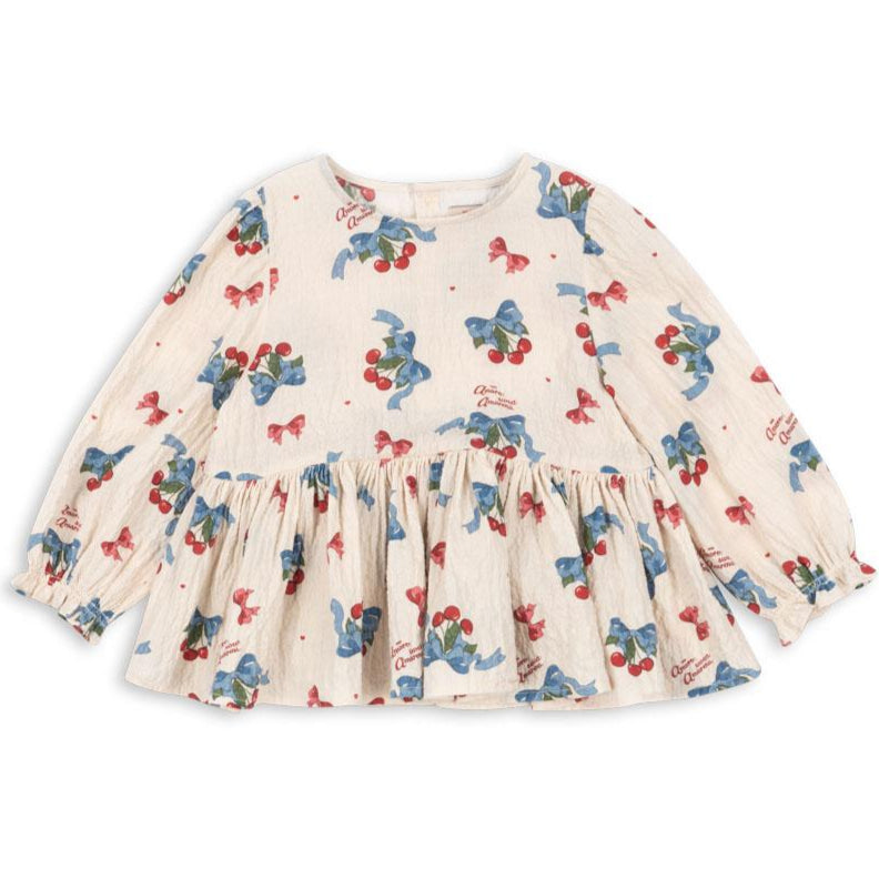 Girl's Konges Slojd Elin Cherries & Bows Blouse