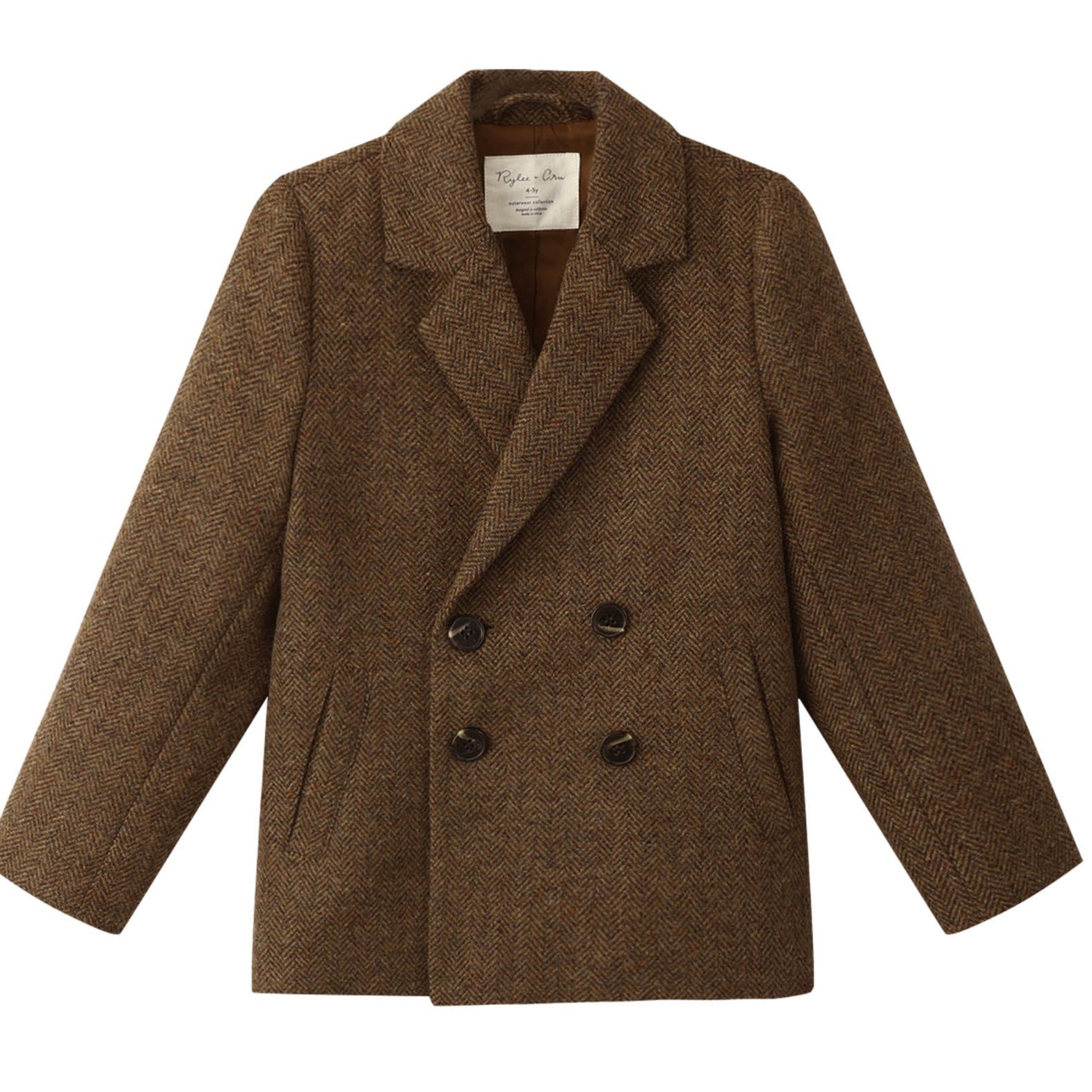 Girl's Rylee Cru Brown Herringbone Blazer