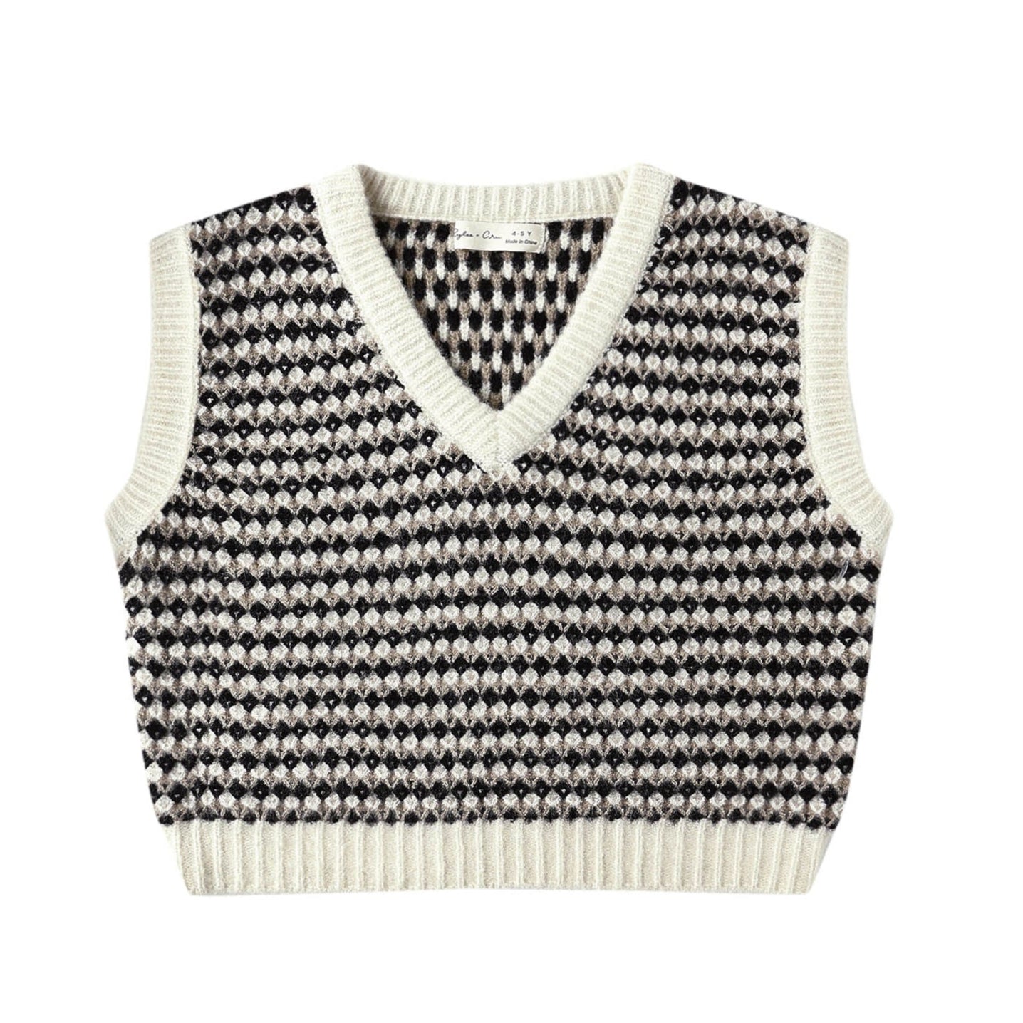Girl's Rylee Cru Black Speckle Sweater Vest