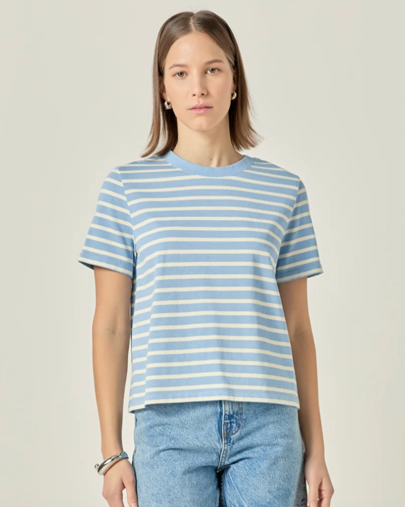 Powder Blue Stripe Tee