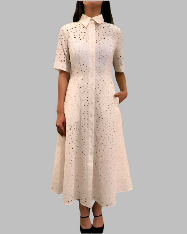 Exquise Marie White Eyelet Dress