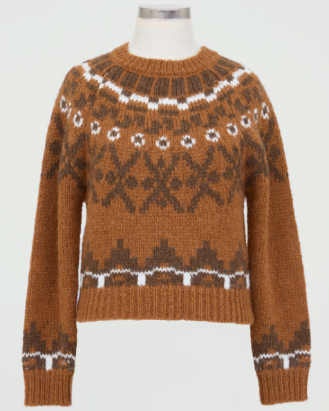 Brown Fairisle Crew Sweater