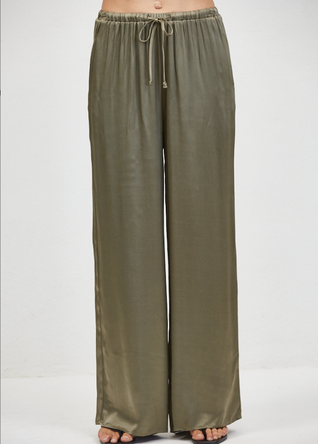 Rhemi Olive Satin Pullon Pant