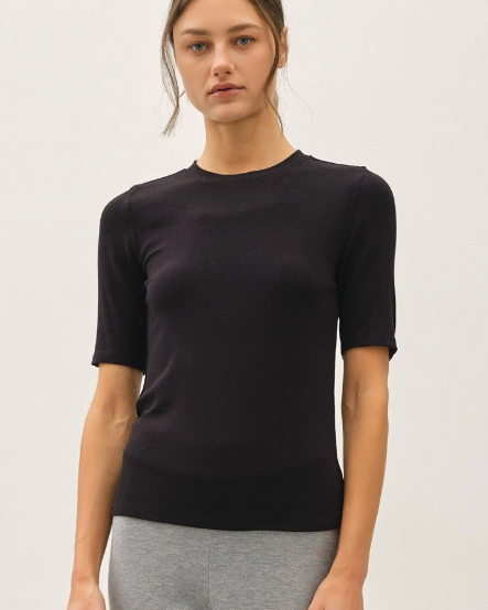 Classic Black Half Sleeve Tee