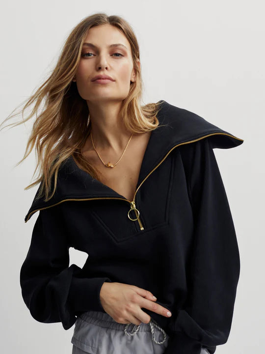 Black Vine Half Zip Sweatshirt