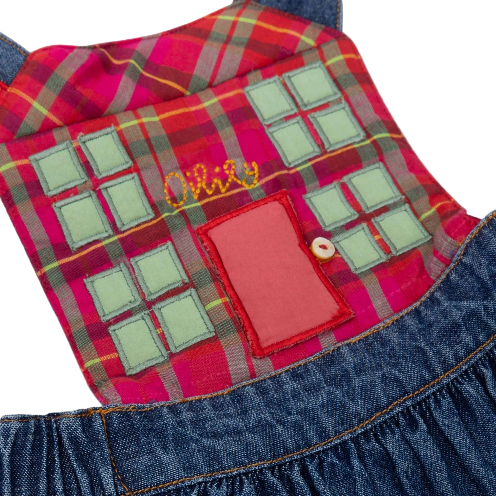 Girl's Oilily Dahouse Denim Overall Dress