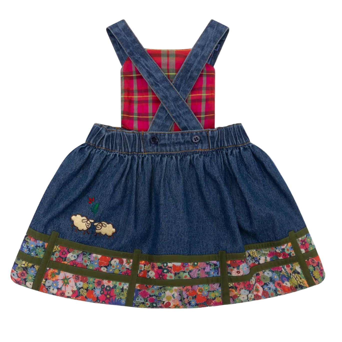 Girl's Oilily Dahouse Denim Overall Dress