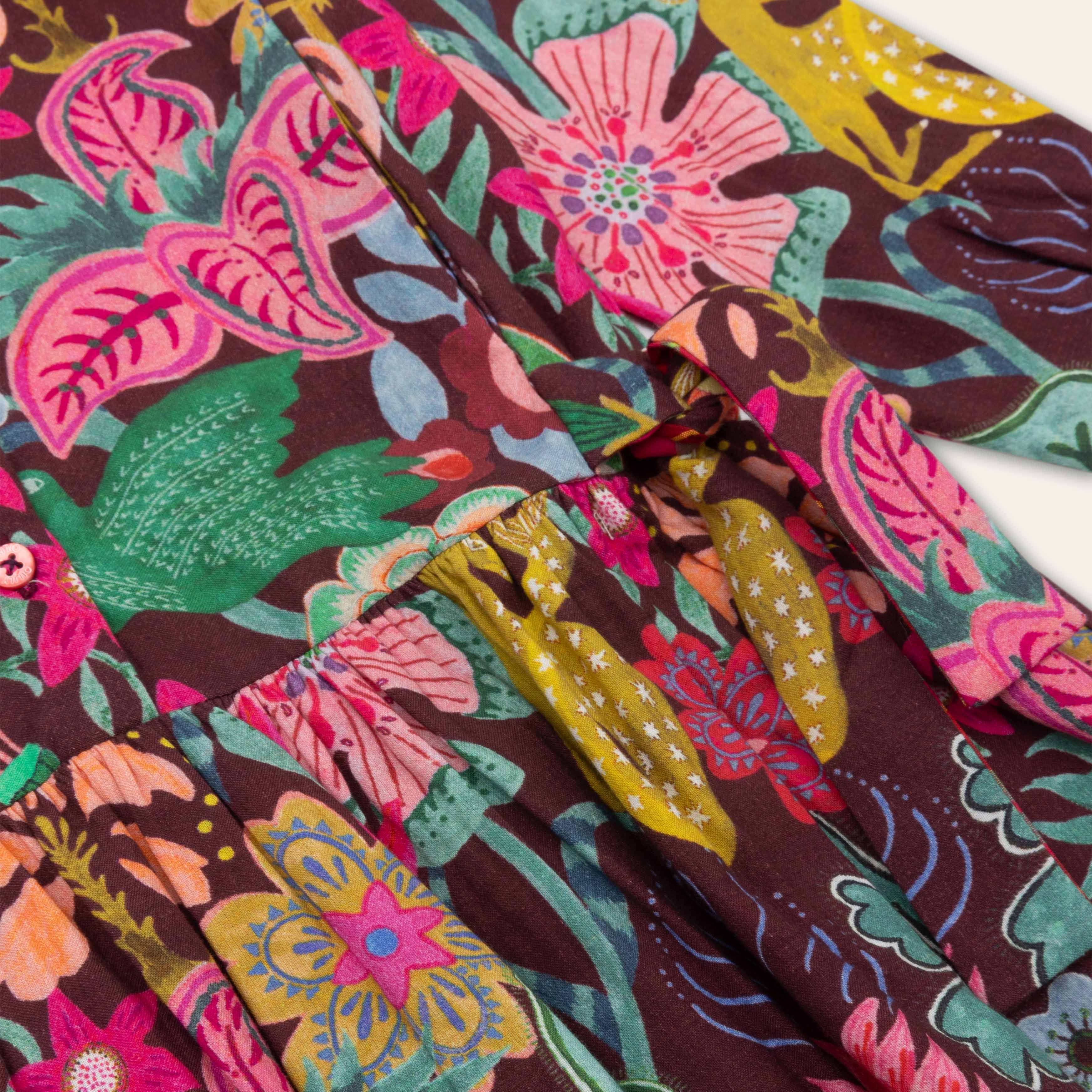 Girl's Oilily Cabernet Brown Multi Dress