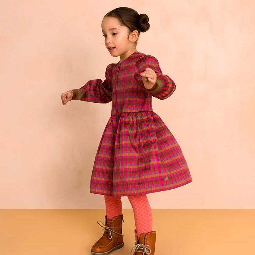 Girl's Oiliy Duchess Multi Taffeta Check Dress