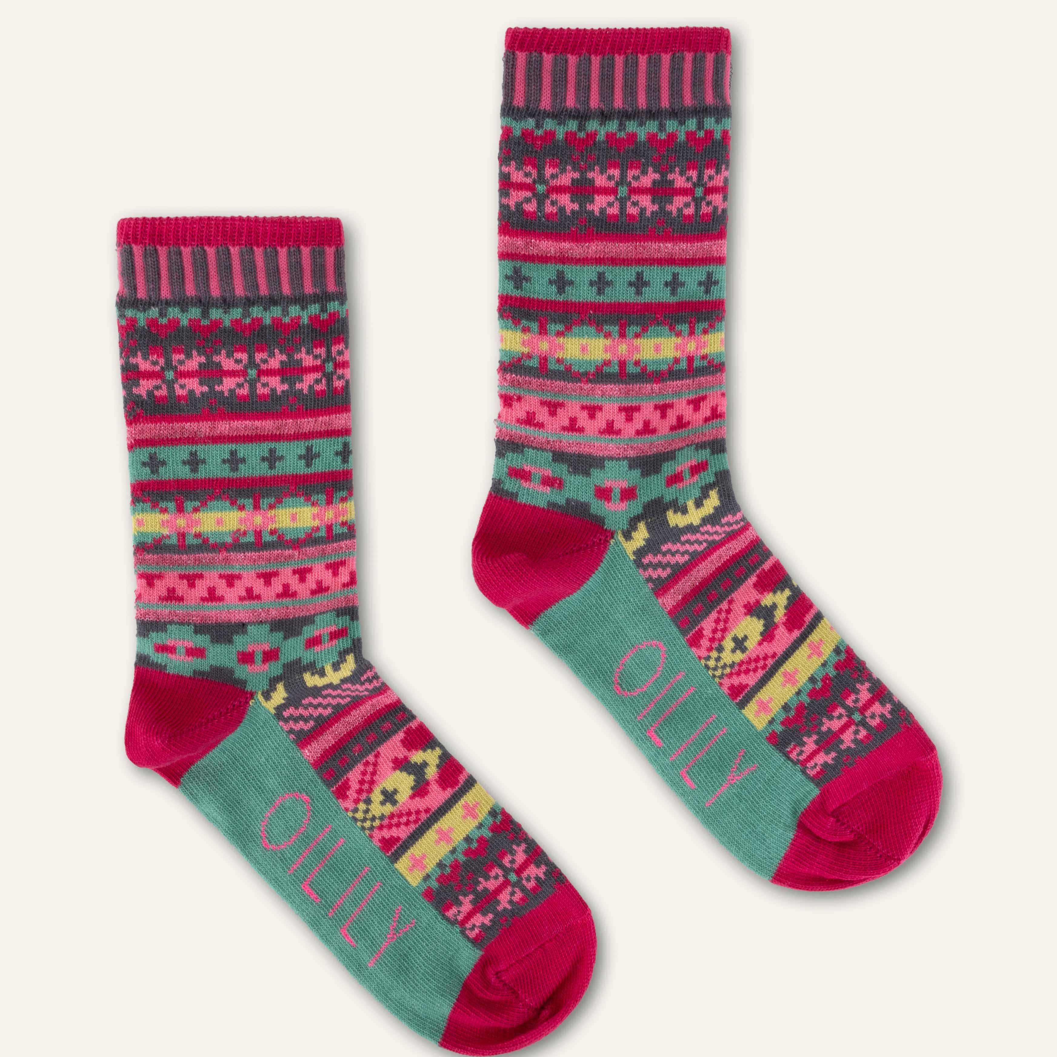 Girl's Oilily Marah Pink Fairysle Socks