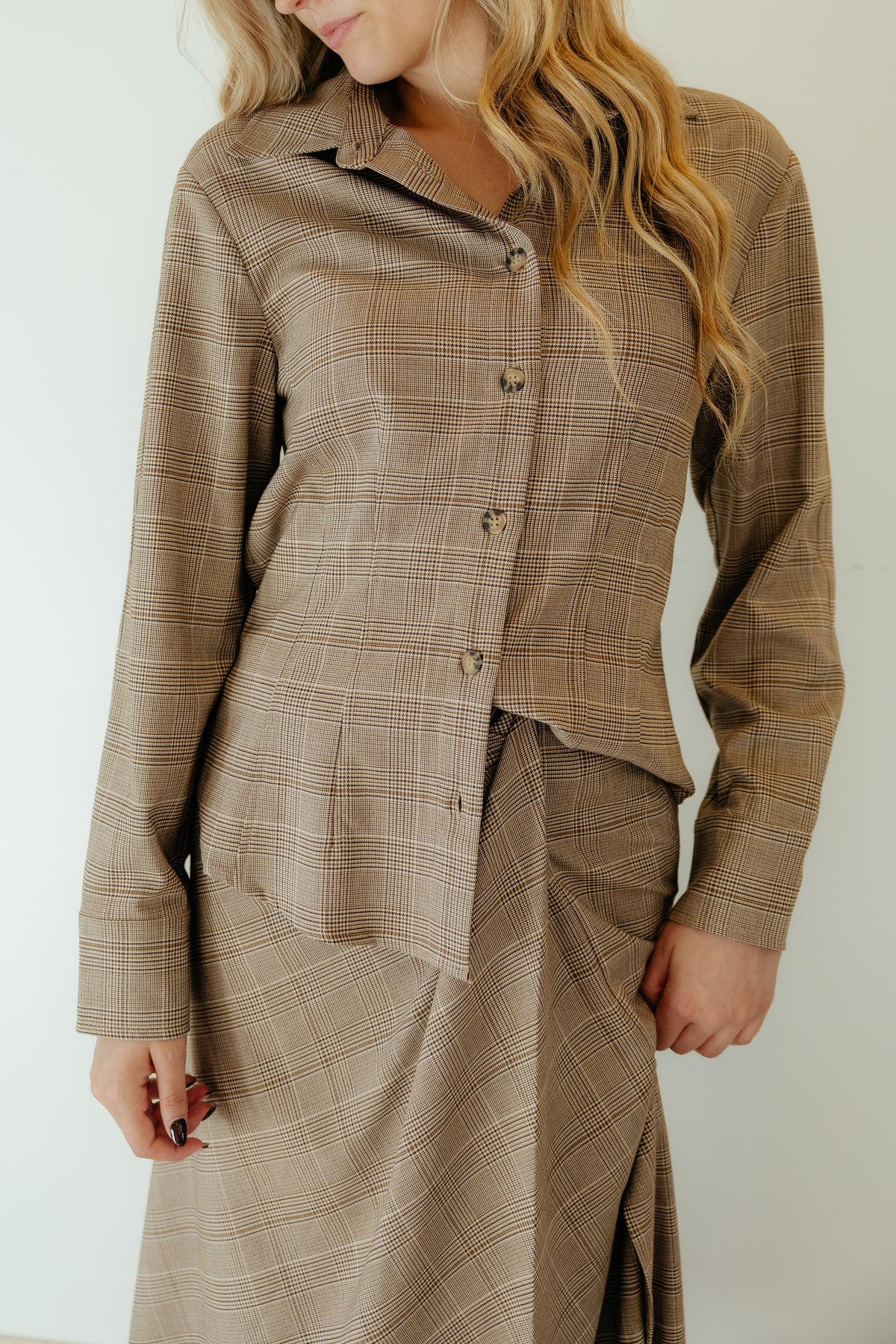 Exquise Brown Glenplaid Shirt