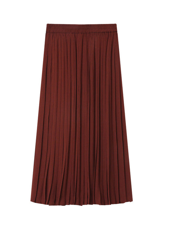 Plisse Chocolate Pleated Skirt