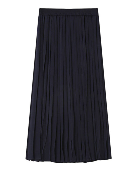 Plisse Navy Pleated Skirt