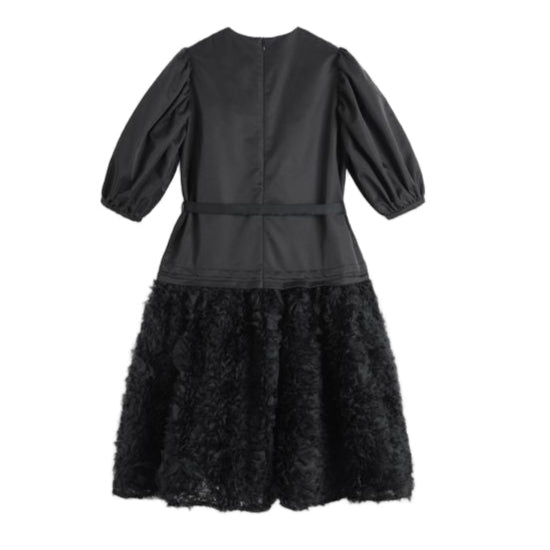 Girl's Gabie Black Taffeta Dress