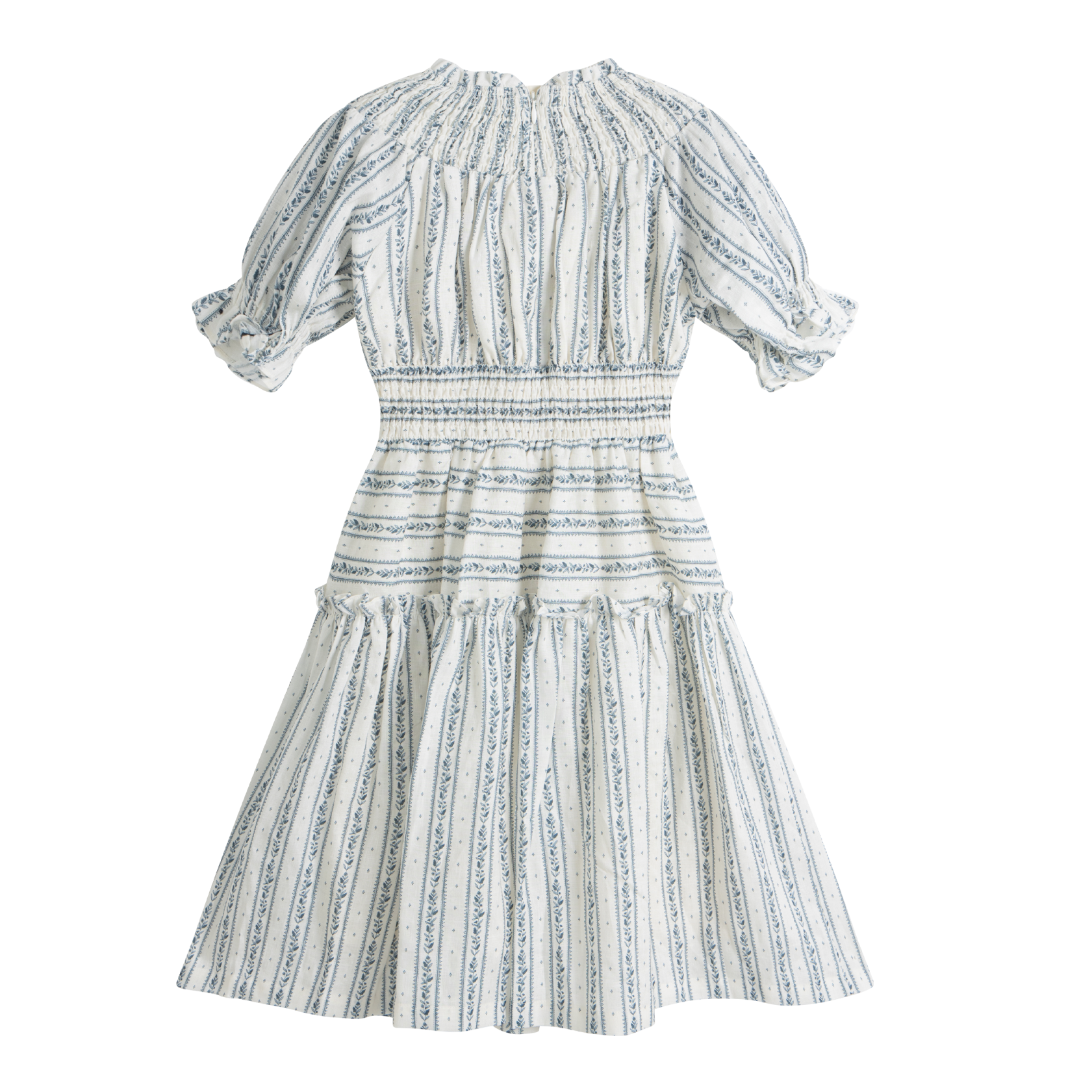 Evelina Blue Wallpaper Stripe Dress