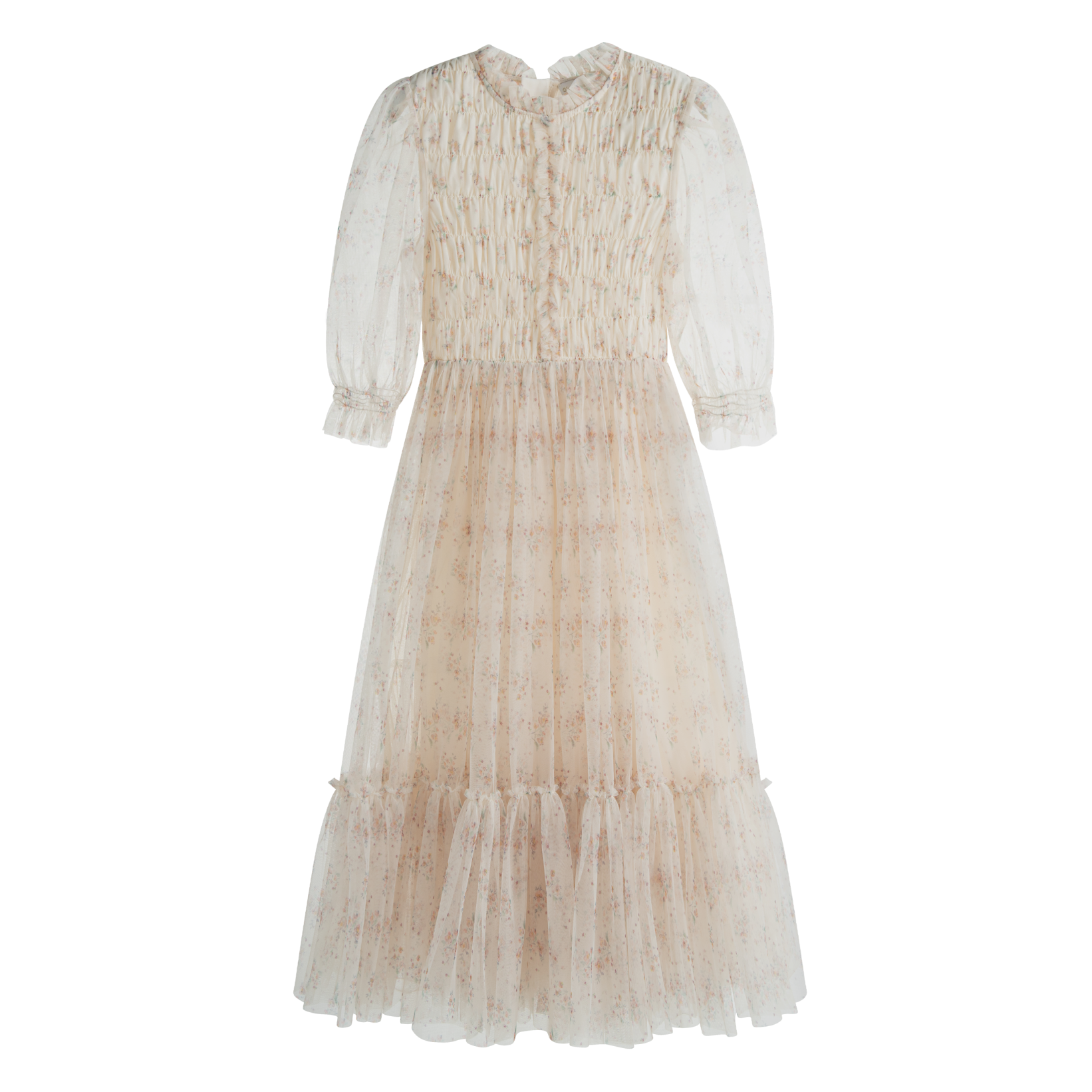 Italian Valetina Pink Floral Tulle Dress