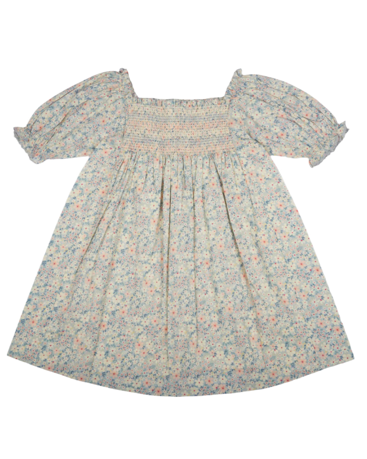 Blue Floral Smocked Float Dress