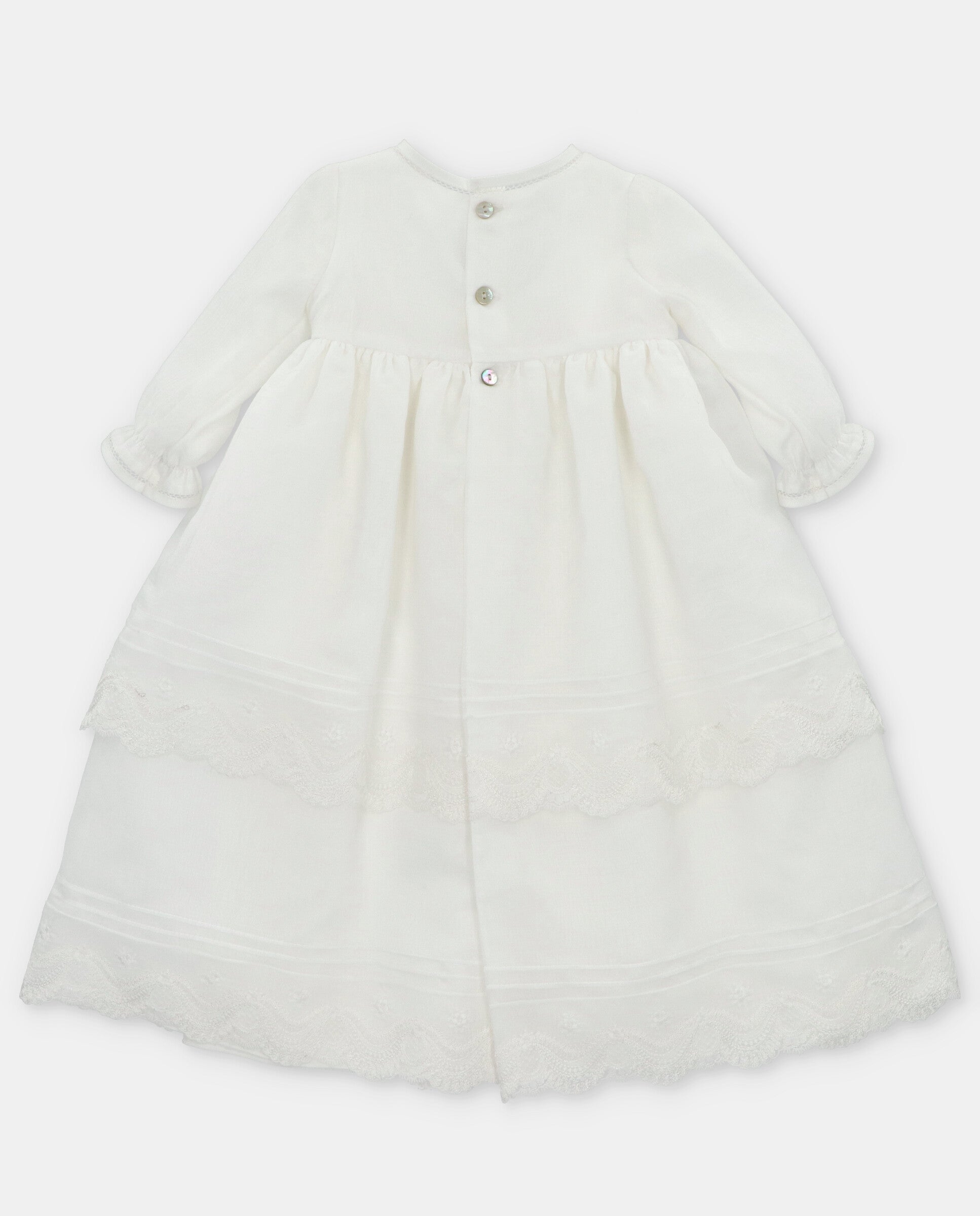 Girl's Organza Christening Gown Lace Inserts