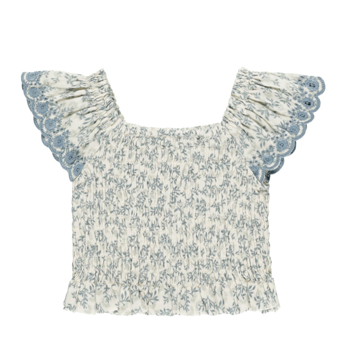 Rylee & Cru Blue Blossom Smocked Top