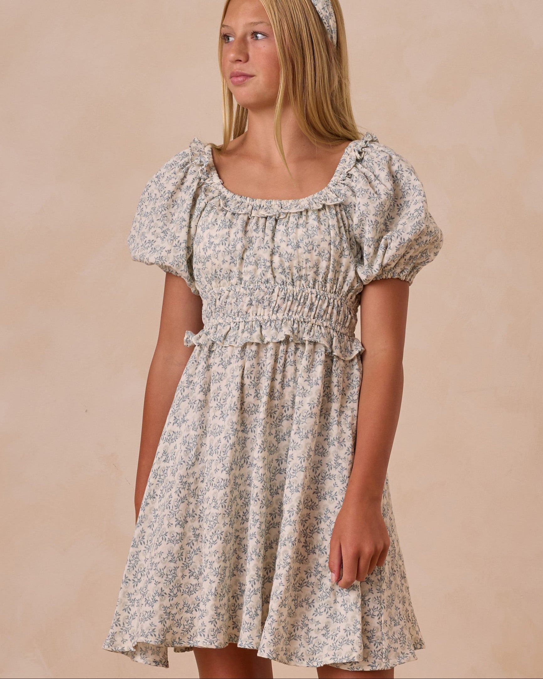 Rylee & Cru Blue Blossom Peasant Dress
