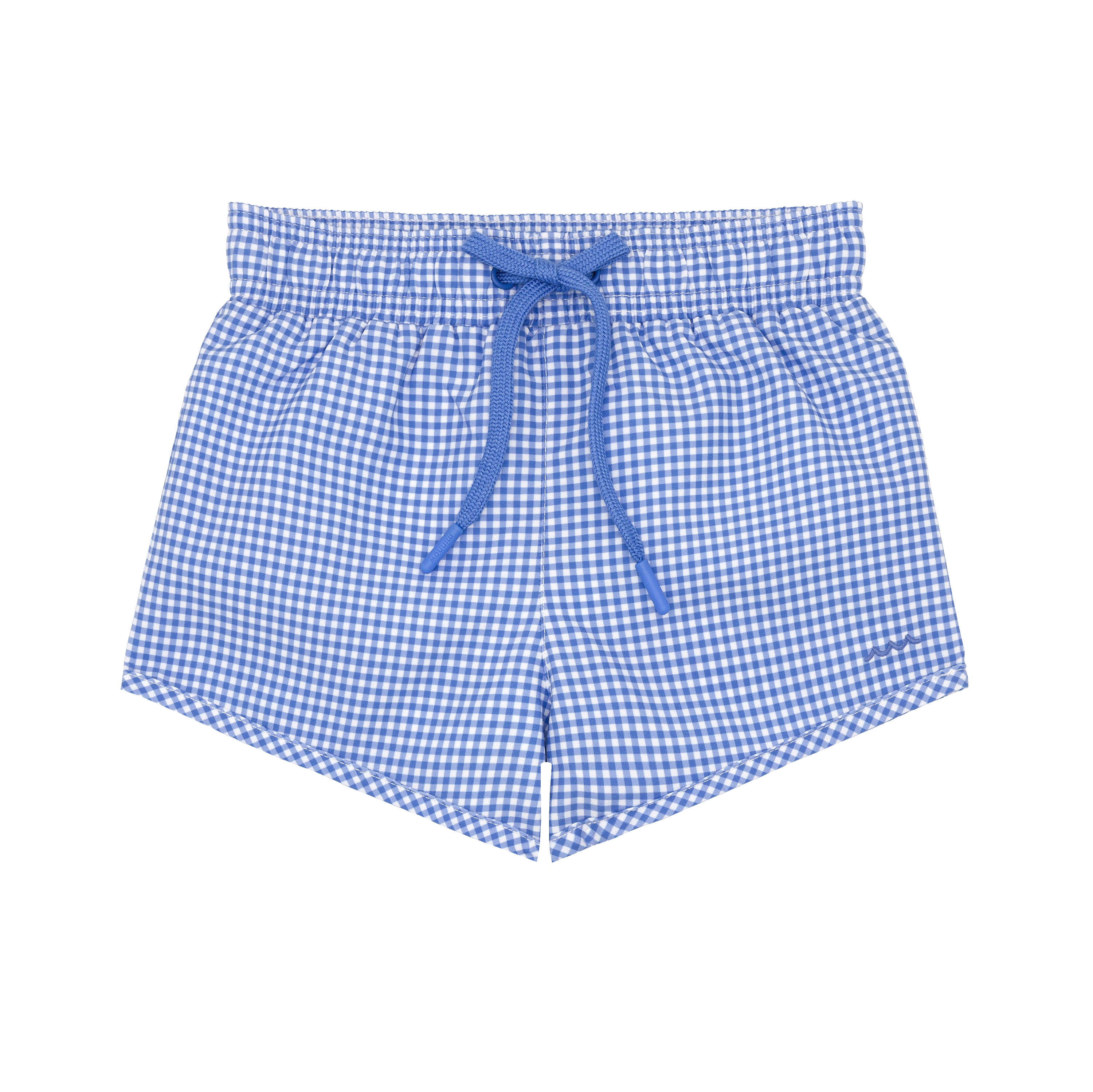Minnow Blue Gingham Swim Shorts