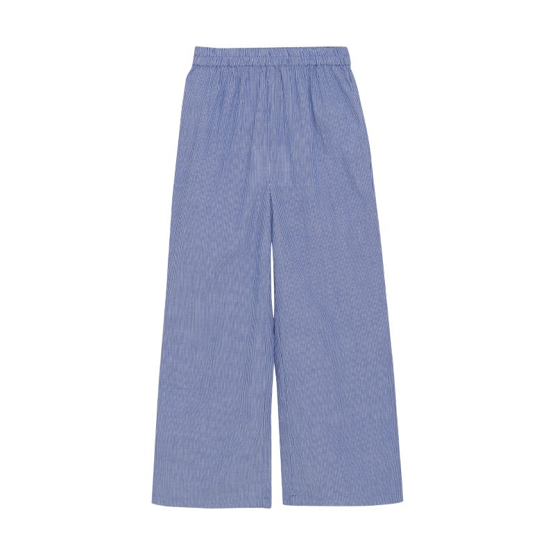 Blue Micro Stripe Wide Leg Pant