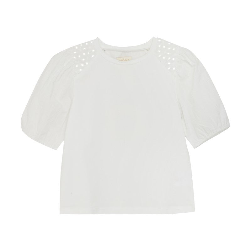 White Puff Sleeve Tee