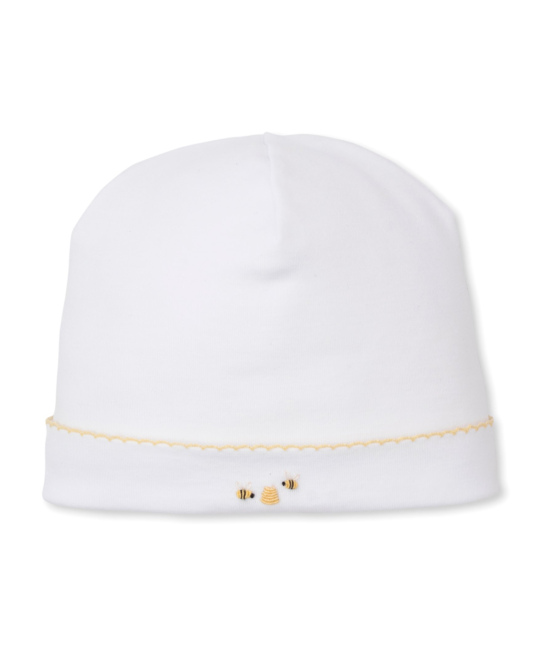 Embroidered Bee Yellow Picot Hat