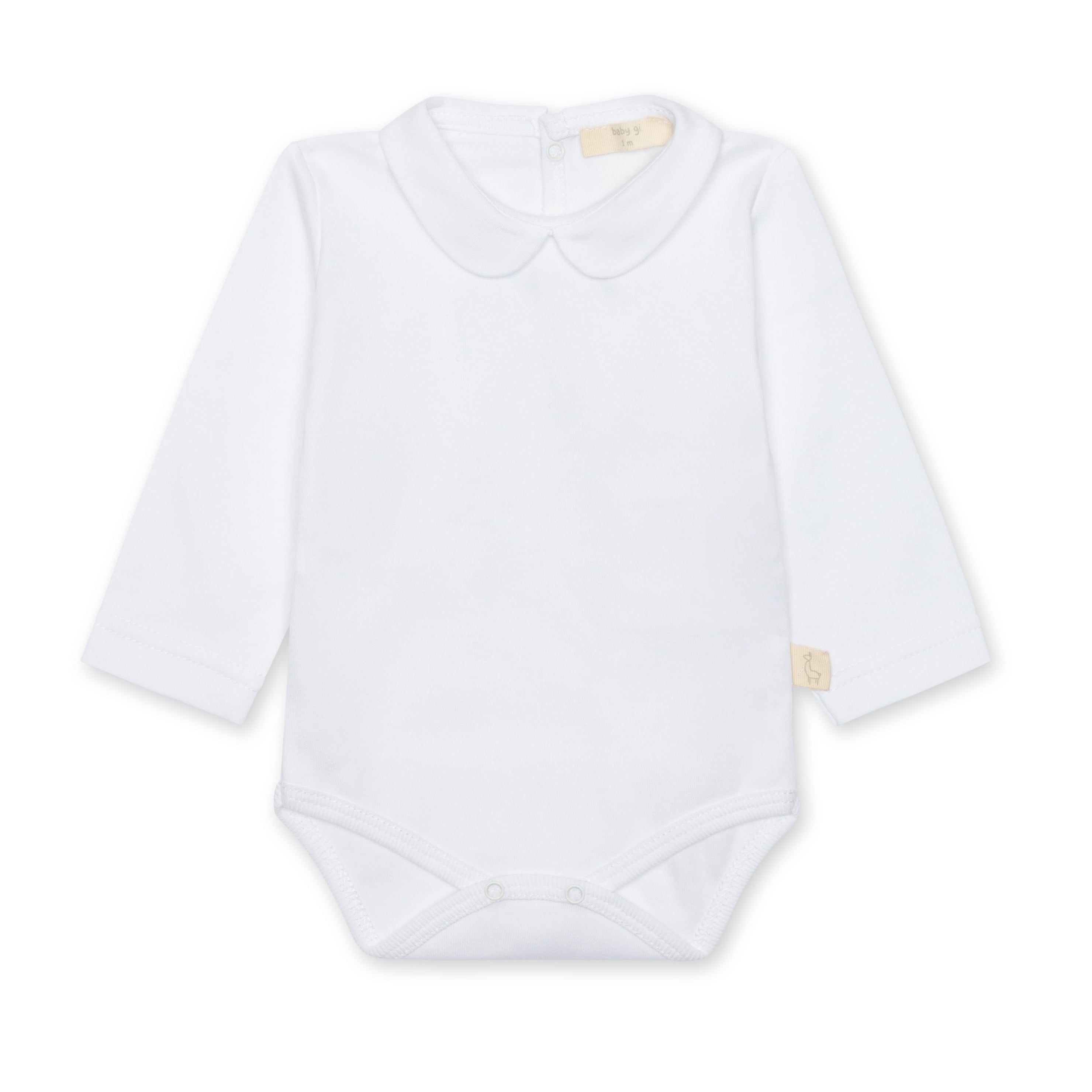 White Bodysuit with Woven Collar