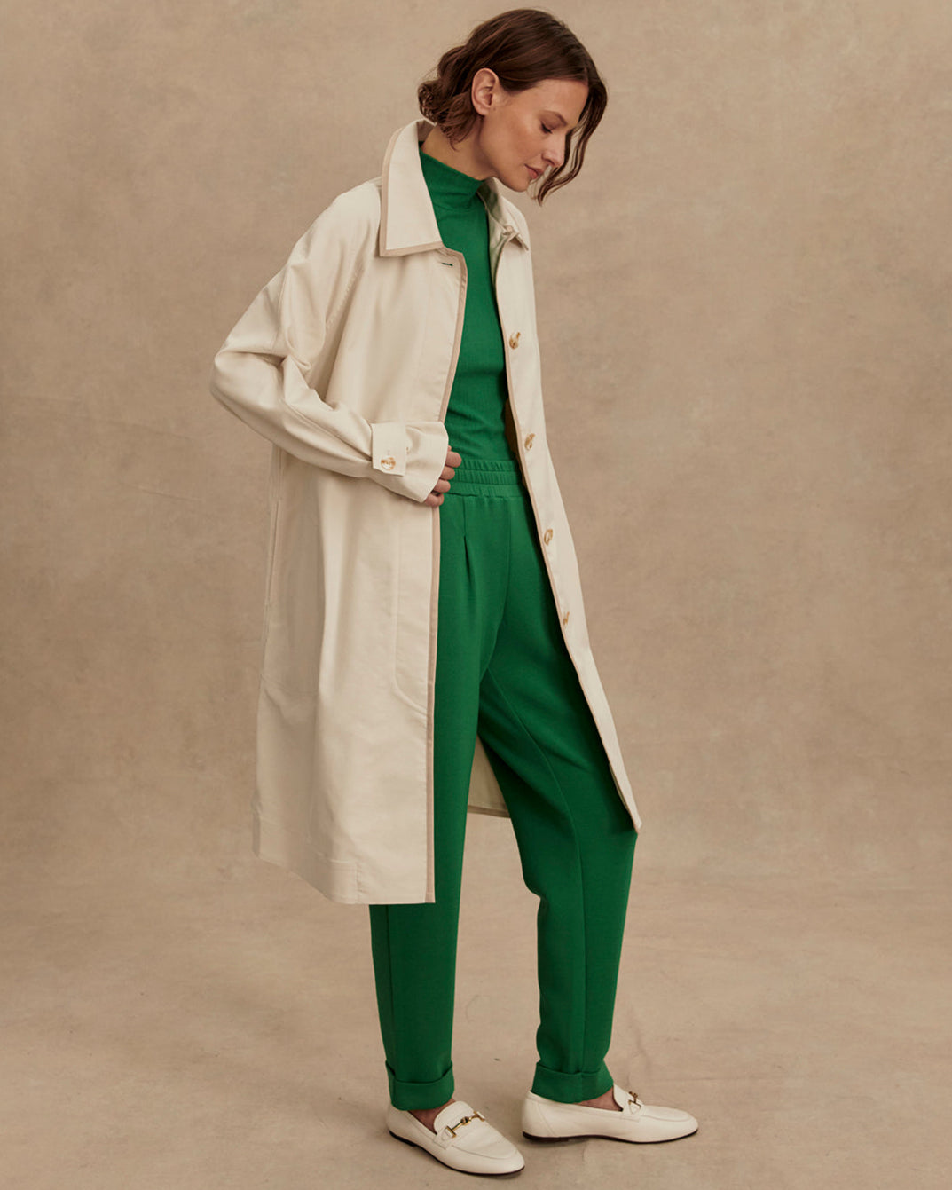 Varley Stamford Cream Piped Car Coat