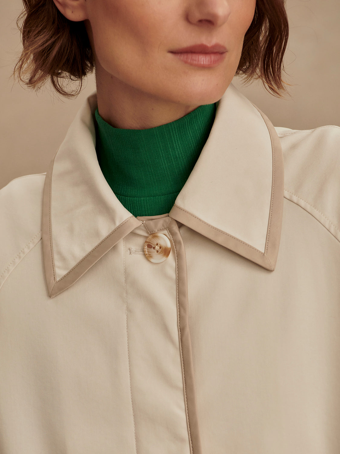 Varley Stamford Cream Piped Car Coat