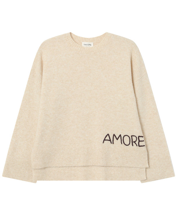 Beige Amor Oversized Sweater