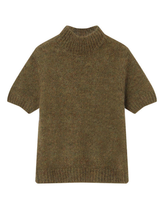 Olive Alpaca Mock Sweater