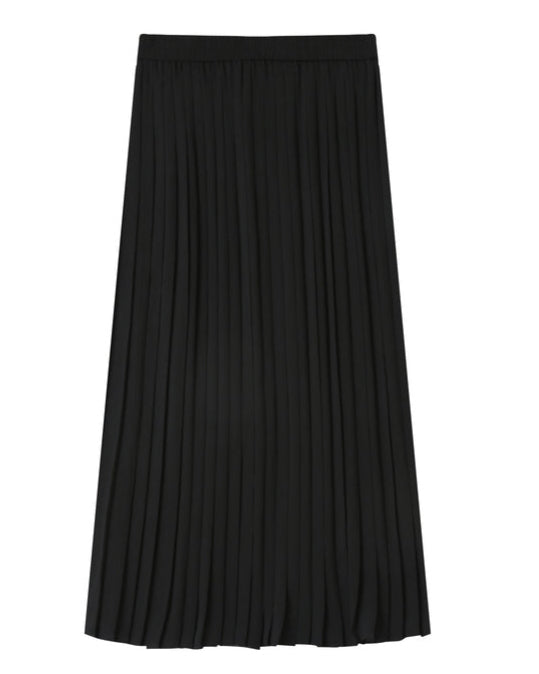 Plisse Black Pleated Skirt