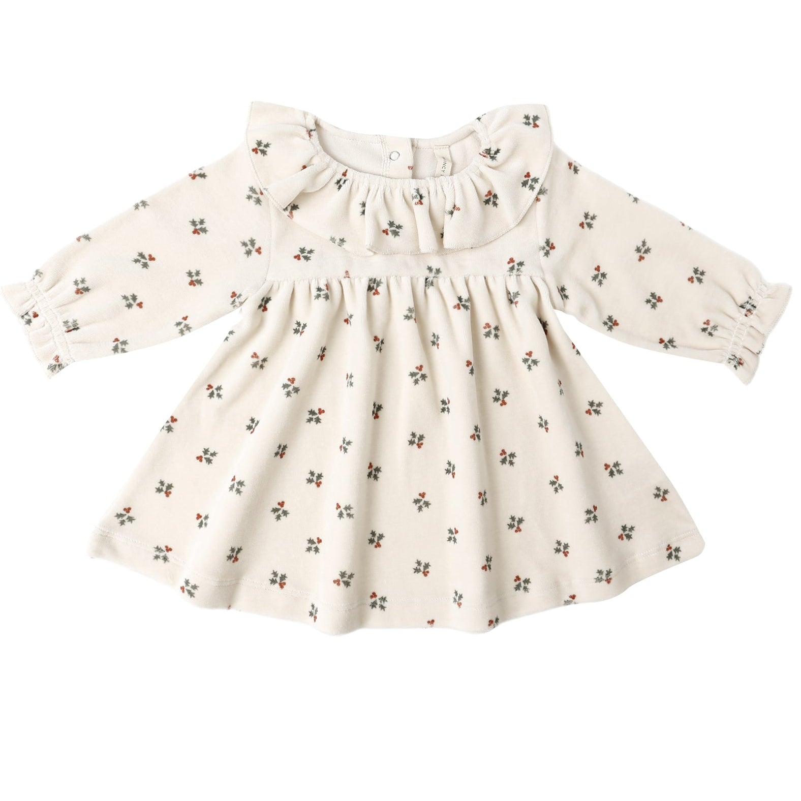 Quincy May Velour Holly Berry Dress
