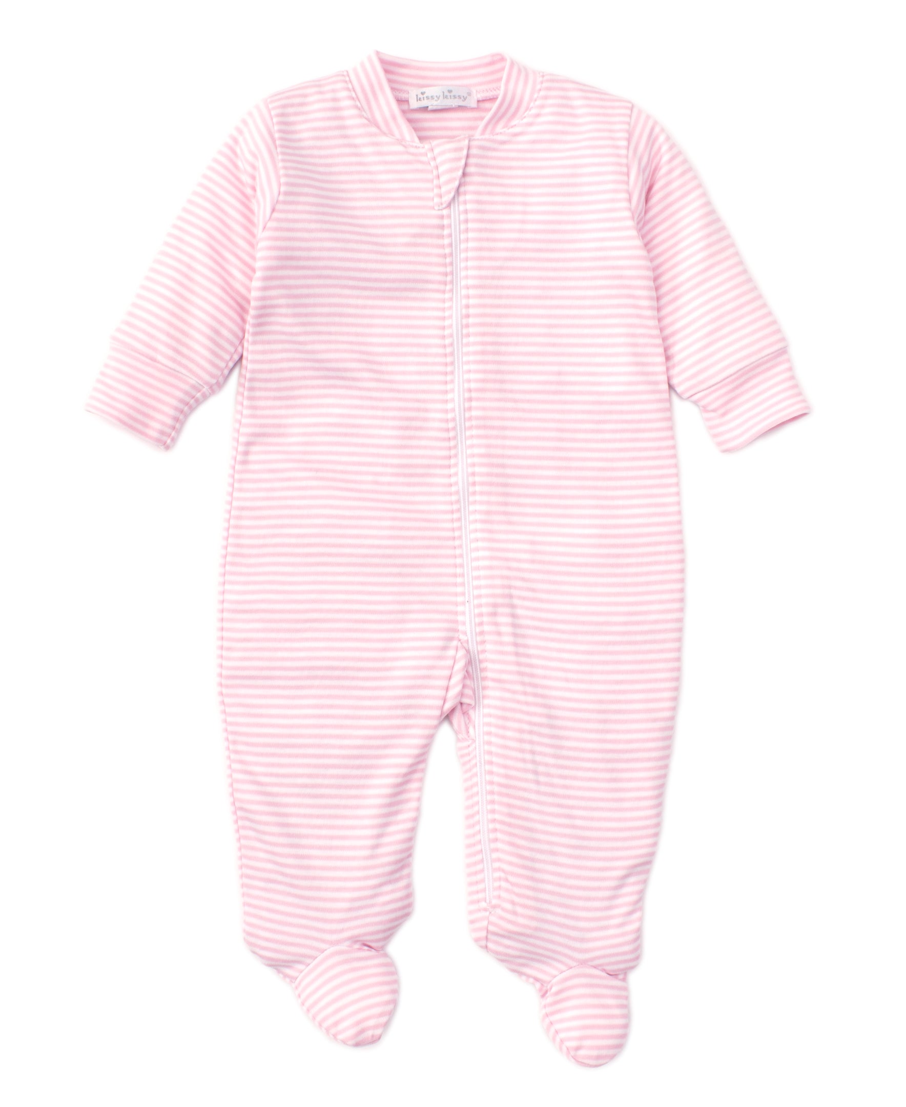 Pink Stripe Zip Footie