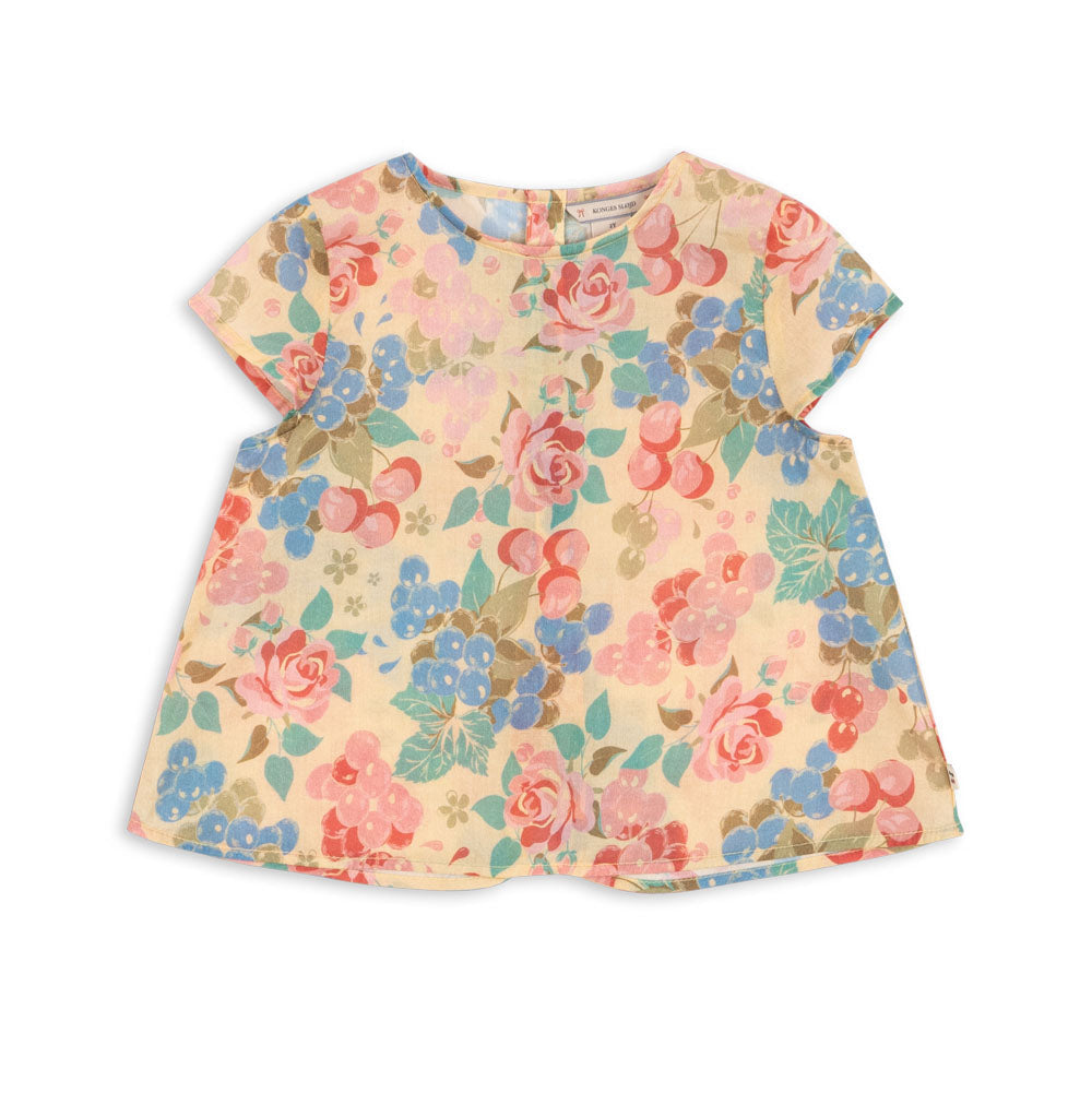 Beige Multi Rose and Fruit Shortset