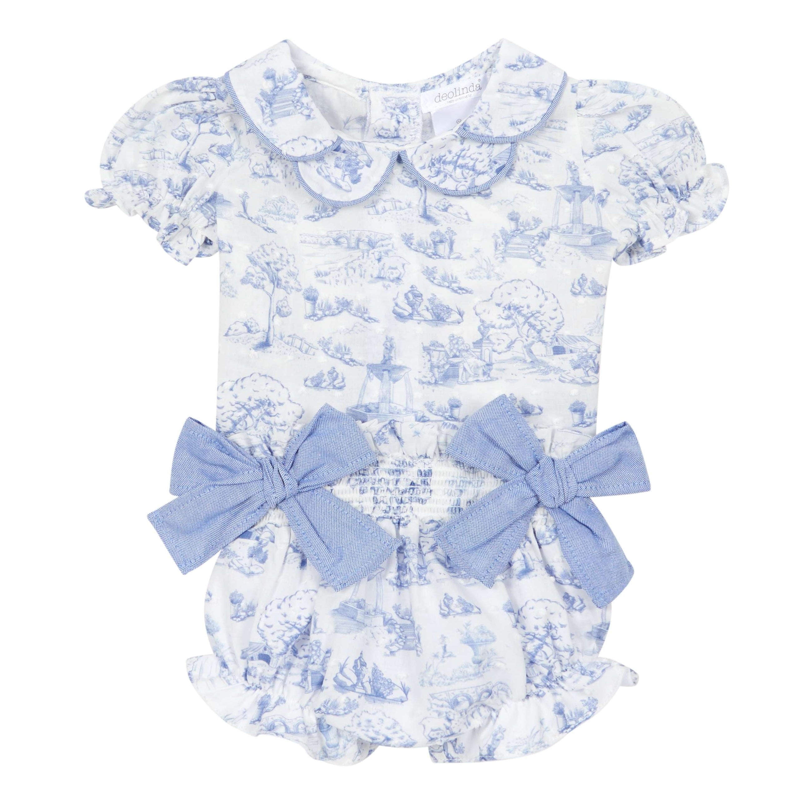 Lightblue Toile Bloomer Set