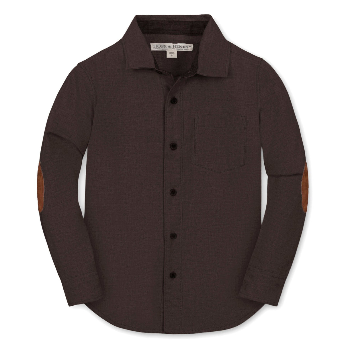 Brown Flannel Shirt Elbow Patch