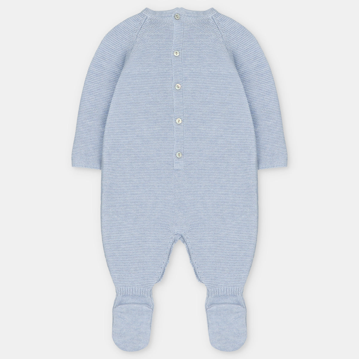 Heather Blue Knitted Cable Footie