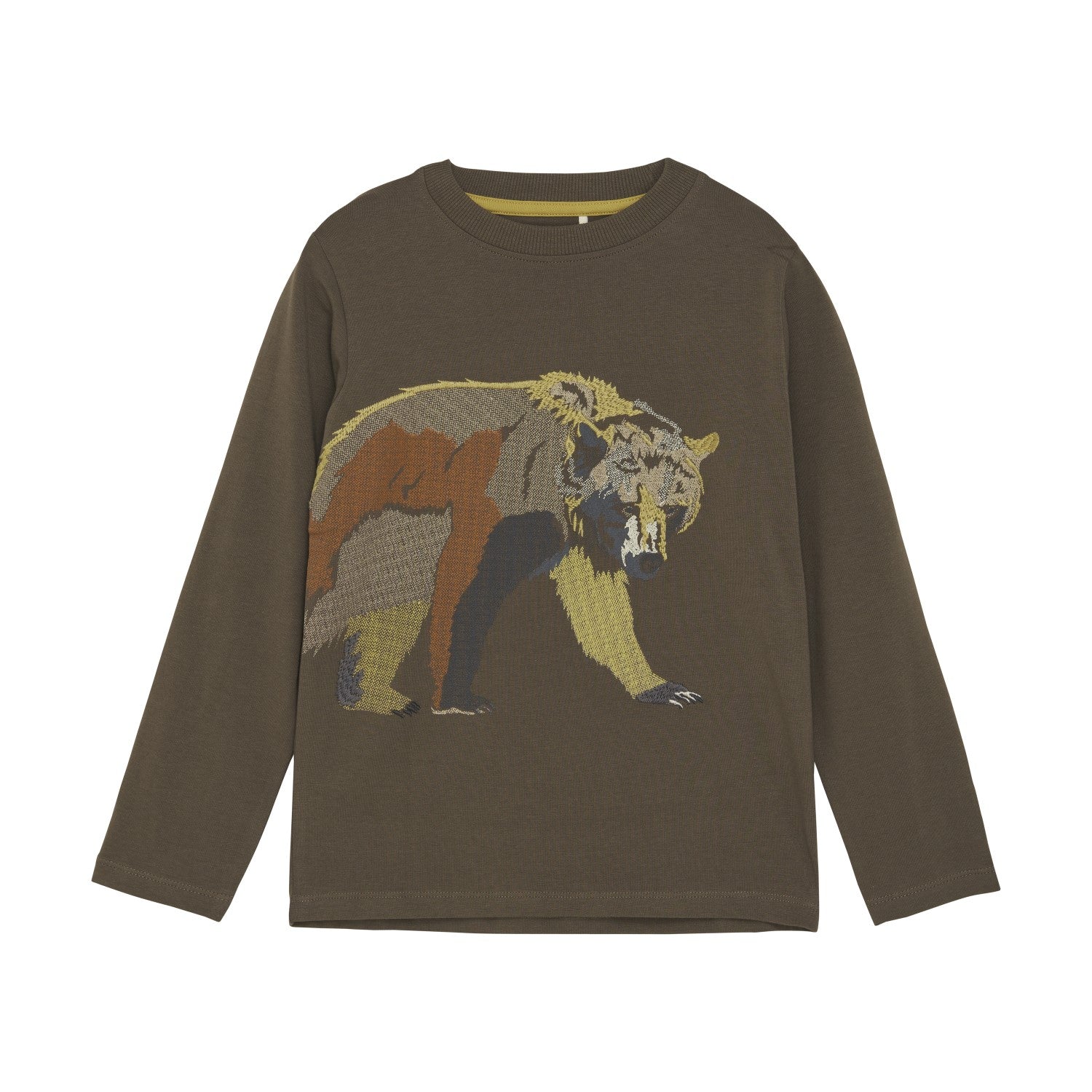 Brown Embroidered Bear Tee