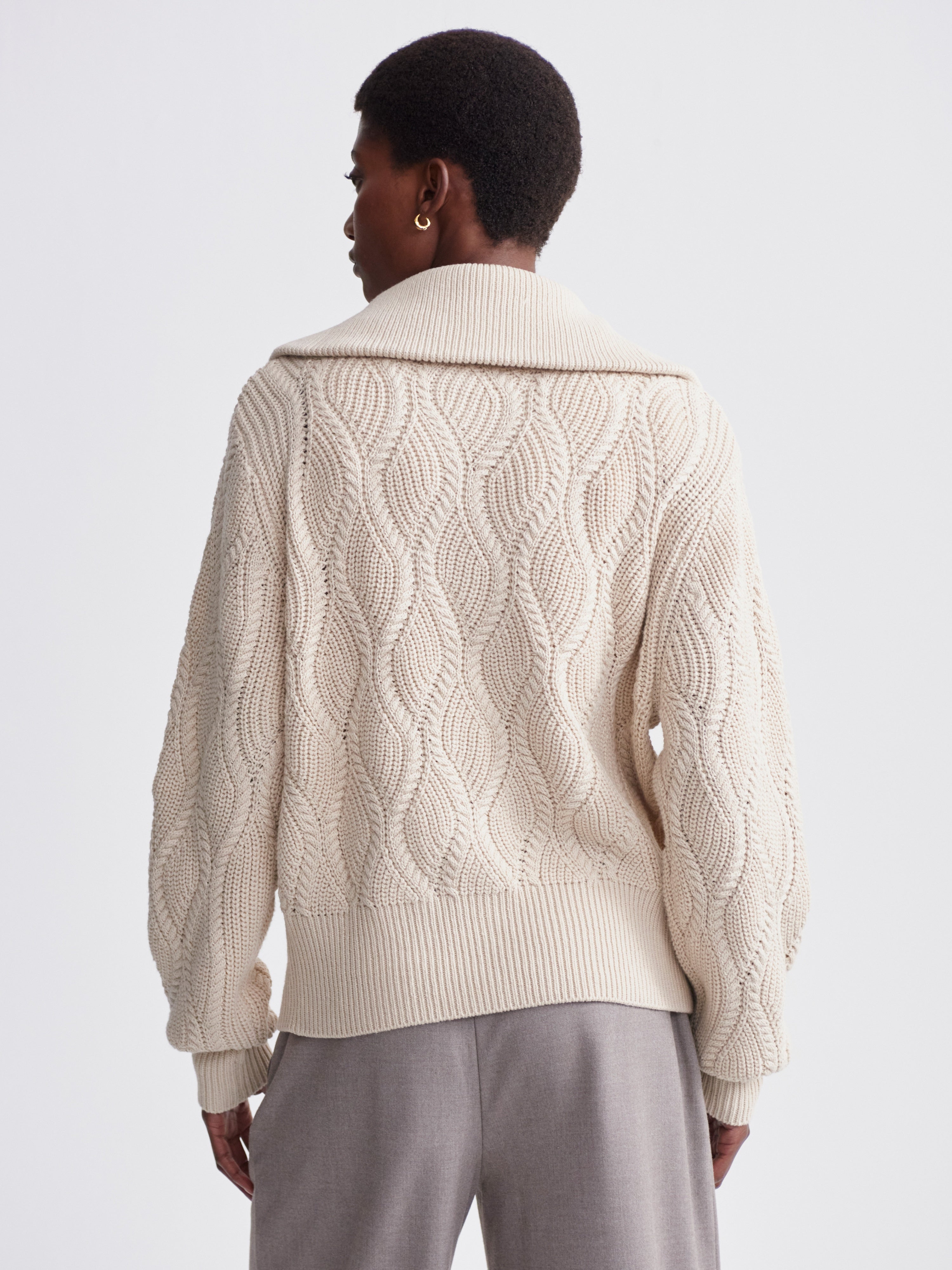 Varley Lando Cream Cable Cardigan